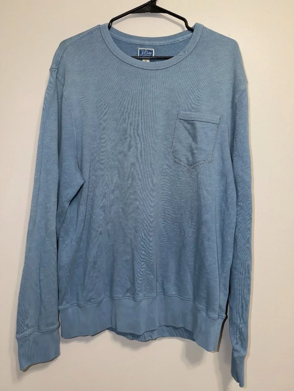 J.Crew XL Blue Crewneck Sweater Pullover Pocket Casual Lightweight